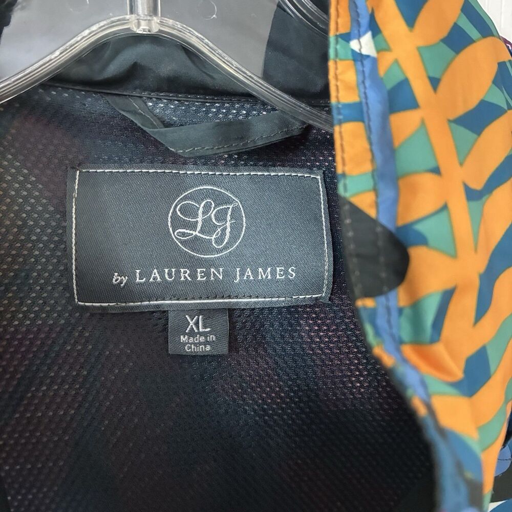 LJ by Lauren James Sz XL Colorful Floral Pullover Wind Rain Hooded Jacket - Picture 12 of 12